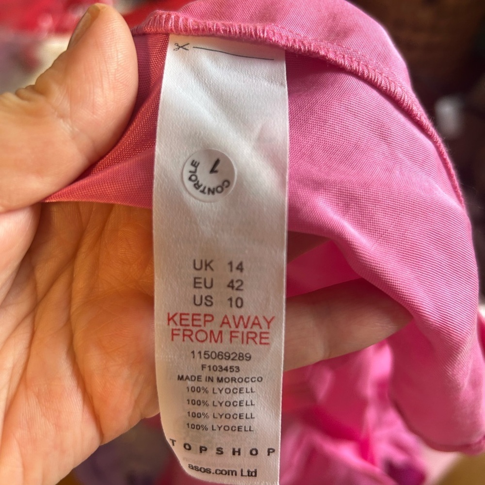 NWOT Topshop Bright Pink Chemise - Picture 6 of 9
